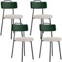 Ver imagem 1 de Kit 04 Cadeiras Decorativa Estofada Sala Jantar Barcelona L02 Facto Verde Musgo Linho Bege - Lyam Ly