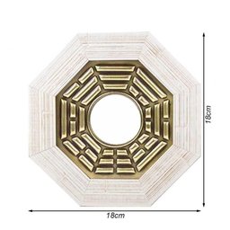 Quadro Feng Shui Baguá Céu Anterior Espelho Convexo Moldura Clara 18cm - 7