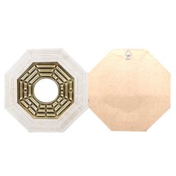 Quadro Feng Shui Baguá Céu Anterior Espelho Convexo Moldura Clara 18cm - 5