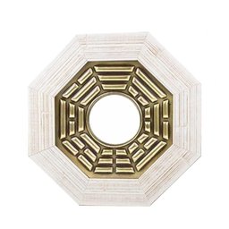 Quadro Feng Shui Baguá Céu Anterior Espelho Convexo Moldura Clara 18cm - 6