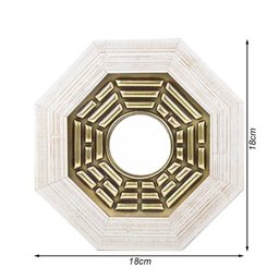 Quadro Feng Shui Baguá Céu Anterior Espelho Convexo Moldura Clara 18cm - 2