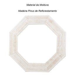 Quadro Feng Shui Baguá Céu Anterior Espelho Convexo Moldura Clara 18cm - 8