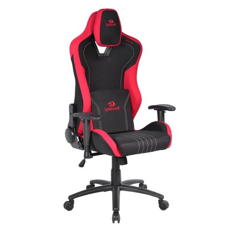 Cadeira Gamer Redragon Heth - Apoio de Braço Ajustável - Reclinável 180° - Preta e Vermelha C313