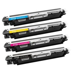Kit Colorido 4 Cores / Toner Compatível HP 126A 130A / CP1025 CP1025NW CP1020 M175A M175NW M176N - 4