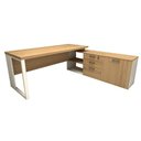 Ver imagem 3 de Mesa de Escritório Diretor em L Industrial 170cm Pés Metal