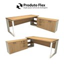 Ver imagem 4 de Mesa de Escritório Diretor em L Industrial 170cm Pés Metal