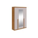 Ver imagem 1 de Guarda Roupa 4 Portas e 2 Gavetas C/espelho Alonzo Amendoa/off White - Lopas