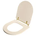 Ver imagem 2 de Assento Sanitário Poliester Calypso Pessego Rosa Shell Para Vaso Incepa Com Ferragem Dourada
