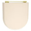 Ver imagem 1 de Assento Sanitário Poliester Calypso Pessego Rosa Shell Para Vaso Incepa Com Ferragem Dourada