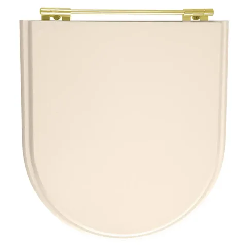 Assento Sanitário Poliester Calypso Pessego Rosa Shell Para Vaso Incepa Com Ferragem Dourada