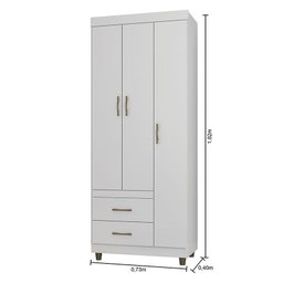 Guarda Roupa Solteiro Ambiente 2232 Branco – Araplac - 4