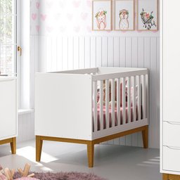 Berço Americano New Classic Branco com Pés Madeira – Reller - 3