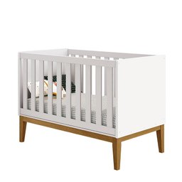 Berço Americano New Classic Branco com Pés Madeira – Reller - 1
