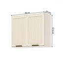 Ver imagem 4 de Armário Aéreo Connect Henn 80cm 2 Portas MDF Ripado Off White Suspenso Cozinha Moderno