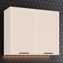 Ver imagem 5 de Armário Aéreo Connect Henn 80cm 2 Portas MDF Ripado Off White Suspenso Cozinha Moderno