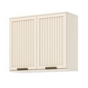 Ver imagem 2 de Armário Aéreo Connect Henn 80cm 2 Portas MDF Ripado Off White Suspenso Cozinha Moderno