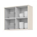 Ver imagem 3 de Armário Aéreo Connect Henn 80cm 2 Portas MDF Ripado Off White Suspenso Cozinha Moderno