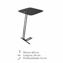 Ver imagem 3 de Mesa de Apoio para Sofá Bandeja Preta Base Preta