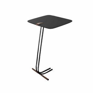 Mesa de Apoio para Sofá Bandeja Preta Base Preta