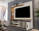 Ver imagem 2 de Estante Home para TV até 65 Polegadas Ripado com LED e Rodízios Off White Canela Ocean Carmolar