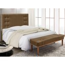 Ver mais imagens de Kit Cabeceira Recamier Solteiro 0,90m Suede Caramelo