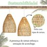 3 Pendente Fibra Natural Rustico de Rattan Bancada Restaurante Nat39 - 3