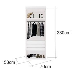 Closet Modulado sem Portas com Gavetas 70 Cm Mdf Lotus Belmax:branco - 3