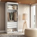 Ver imagem 1 de Closet Modulado sem Portas com Gavetas 70 Cm Mdf Lotus Belmax:branco