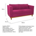 Ver imagem 4 de Sofá 2 Lugares Europa Suede Pink Doce Sonho Móveis