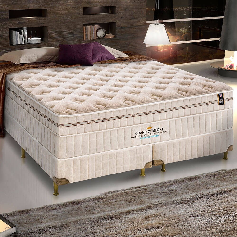 Cama Box com Colchão King Size Látex e Molas Ensacadas Grand Comfort Macio King Koil 193x203 - 7