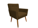 Ver imagem 2 de Poltrona Decorativa Onix Suede Marrom Pés Madeira Mz Decor