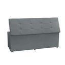 Ver imagem 4 de Kit Painel e Calçadeira Baú Casal 1,40m Berlim Suede - Pallazio Cor Cinza