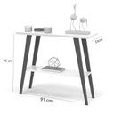Ver imagem 4 de Aparador Davi 90x30 Tampo Mdf 30mm Pé em Madeira Ofertamo Branco/amadeirado