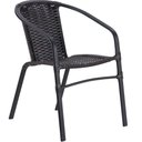 Ver imagem 3 de Kit 4 Cadeiras Alumínio e Mesa Tampo Varanda Piscina Jardim Preto