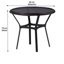 Ver imagem 6 de Kit 4 Cadeiras Alumínio e Mesa Tampo Varanda Piscina Jardim Preto