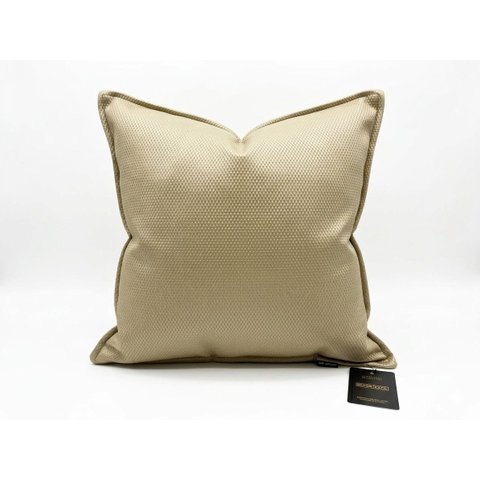 Almofada Couro Snake 52x52 Bege Lisa C/borda:bege