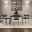 Ver imagem 3 de Kit 6 Cadeiras Mila para Sala Jantar Gourmet em Aço Courissimo Whisky Linho Grafite Edecasamoveis