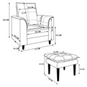 Ver imagem 4 de Poltrona de Amamentação Quarto Infantil com Puff Kate Pés Palito Linho Amêndoa New Belle Kate Dia da