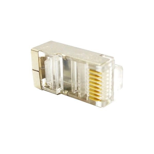 Conector de Rede Rj45 Cat5E 8P8C Blindagem Metal Suporta Gigabit