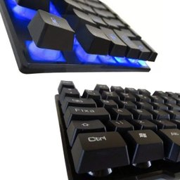 Teclado Semi Mecânico Gamer Profissional Usb Abnt2 Iluminado Led Rgb Metal Exbom BK-152C Preto - 6