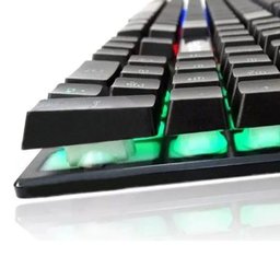 Teclado Semi Mecânico Gamer Profissional Usb Abnt2 Iluminado Led Rgb Metal Exbom BK-152C Preto - 5