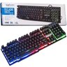 Teclado Semi Mecânico Gamer Profissional Usb Abnt2 Iluminado Led Rgb Metal Exbom BK-152C Preto - 1