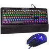 Kit Teclado Mecânico + Mouse 3200 Dpi Gamer Profissional Usb Abnt2 Iluminado Led Rgb Metal Preto - 1