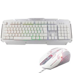 Kit Teclado Semi Mecânico + Mouse Gamer Profissional Usb Abnt2 Led Metal BK-G200 GM-600 Prata - 1