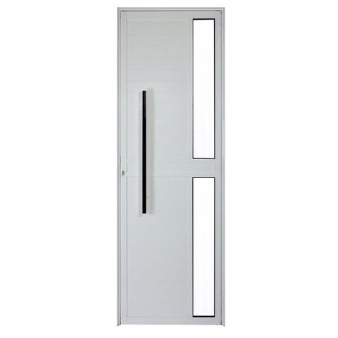 Porta Lambril de Alumínio Branco Com Vidro e Puxador CMC Classic - Lado Direito - 2.10(A)X0.70(L)