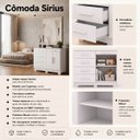 Ver imagem 2 de Cômoda Sapateira 5 Gavetas 2 Portas Multiuso Móvel Quarto Branco
