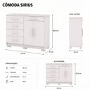 Ver imagem 3 de Cômoda Sapateira 5 Gavetas 2 Portas Multiuso Móvel Quarto Branco