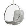 Poltrona Bubble Chair Acrilico com Estofado Sued - Cinza - 1
