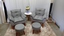 Ver imagem 1 de Kit 02 Poltrona Decorativa Opala 02 Puff Redondo Cinza Claro-pandora Decor