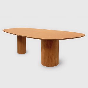 Mesa de Jantar Orgânica em Madeira Maciça para 8 Lugares 220x110cm Dakota Ccs